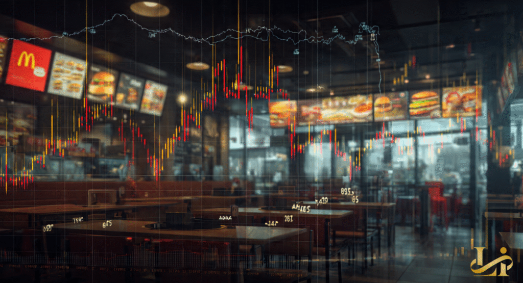 A close-up of a mesquite-grilled burger and fries on a wooden table. The image represents the high-quality, fresh Angus beef that defined the brand’s reputation.