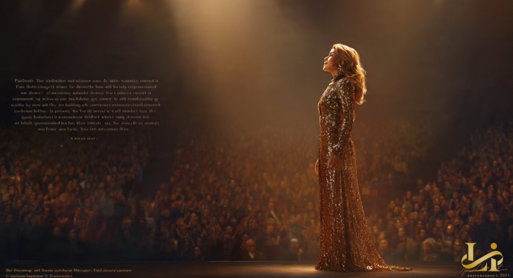 A serious-looking Melissa McCarthy sits at a podium during a press conference, surrounded by numerous cameras and microphones. The red backdrop indicates a significant public announcement. This image captures Melissa McCarthy’s public appearances.