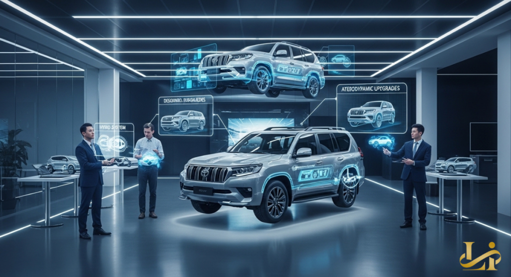 An interactive laboratory setting where engineers use holographic displays to analyze the i-FORCE MAX hybrid powertrain.