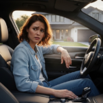 A split-screen illustration showing a happy woman receiving car keys from a delivery person and a frustrated man on the phone.